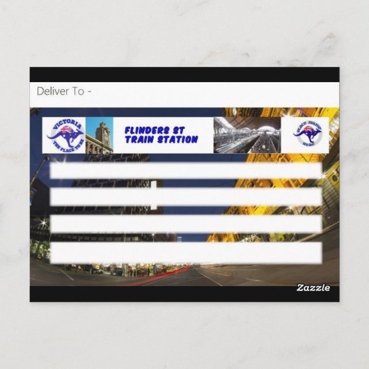 Treinstation Melbourne Briefkaart (Achterkant)