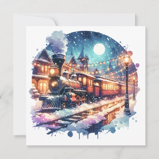  treinstation met kerst gepersonaliseerd (Voorkant)