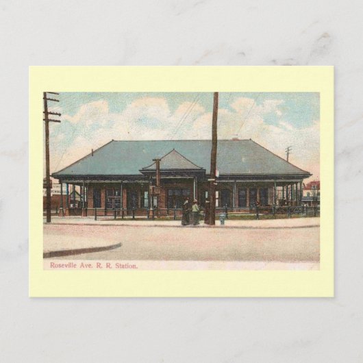 Treinstation, Newark, Vintage van New Jersey Briefkaart (Voorkant)