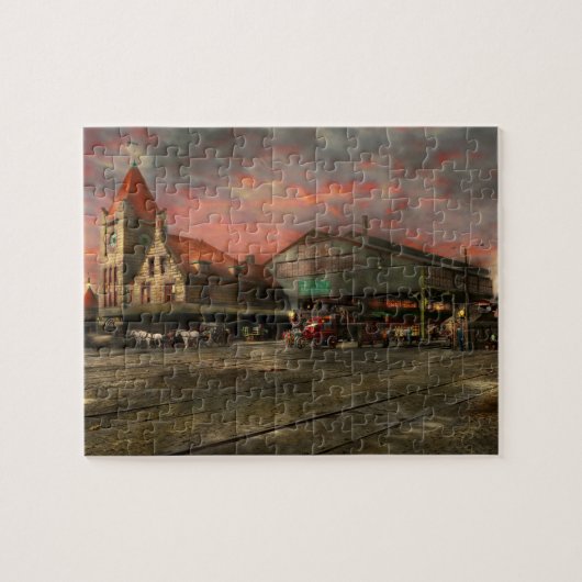 Treinstation - NY Centraal Spoorwegstation 1905 Legpuzzel (Horizontaal)