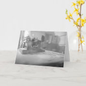 "Treinstation Schrijfmachine" Verjaardagskaart Kaart (Gele Bloem)