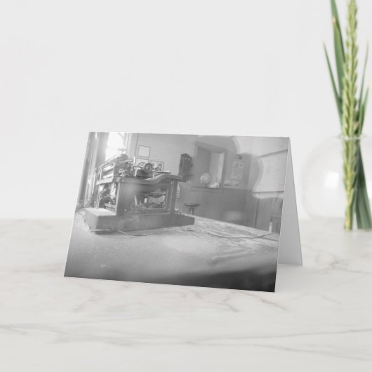 "Treinstation Schrijfmachine" Verjaardagskaart Kaart (Voorkant)