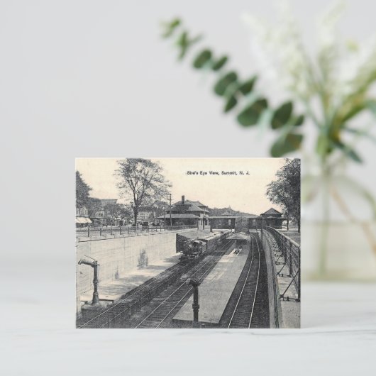 Treinstation, Summit, NJ Vintage Briefkaart (Staand voorkant)