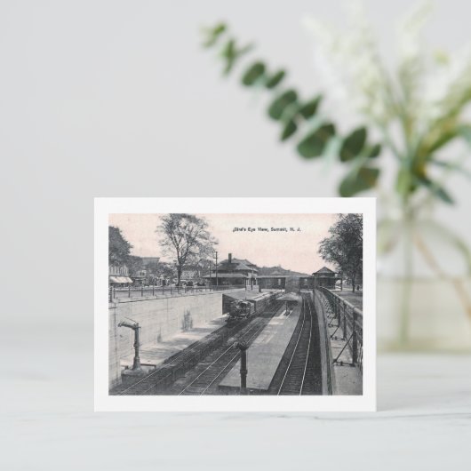 Treinstation, Summit, NJ Vintage Briefkaart (Staand voorkant)