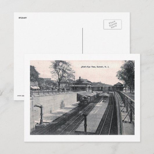 Treinstation, Summit, NJ Vintage Briefkaart (Voorkant / Achterkant)
