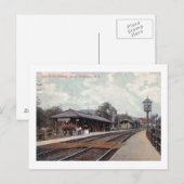 Treinstation, Upper Montclair, NJ 1908 Vintage Briefkaart (Voorkant / Achterkant)