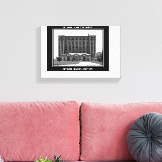 Treinstation van Detroit Canvas Afdruk (Insitu (Woonkamer))