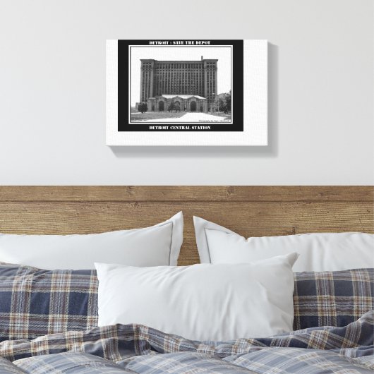 Treinstation van Detroit Canvas Afdruk (Insitu (Slaapkamer))