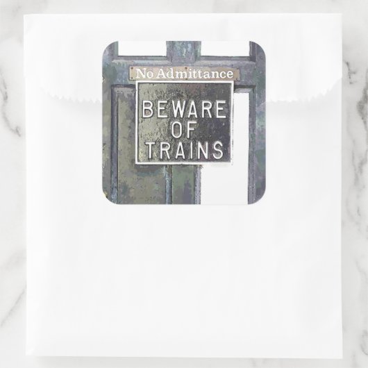 TREINSTATION VIERKANTE STICKER (Tas)