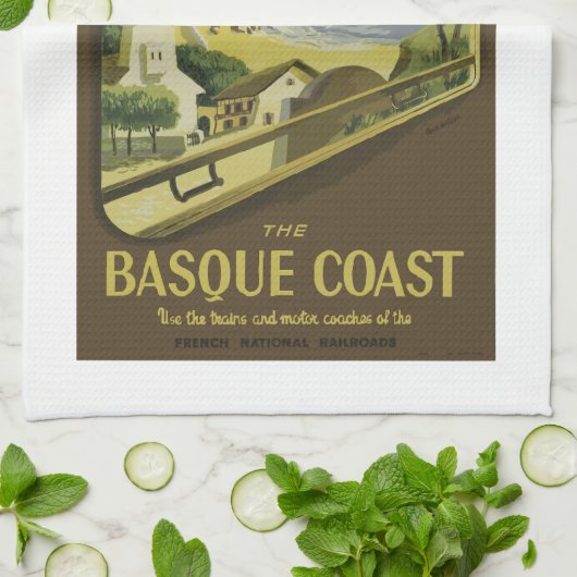  treinstation voor de Baskische kust, Theedoek (Gevouwen)