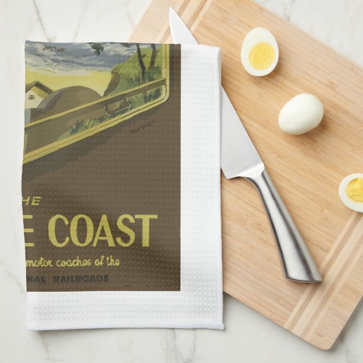  treinstation voor de Baskische kust, Theedoek (Quarter Fold)