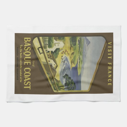  treinstation voor de Baskische kust, Theedoek (Horizontaal)