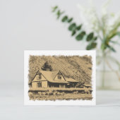 Treinstation voor wielspatten briefkaart (Staand voorkant)