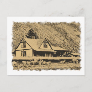 Treinstation voor wielspatten briefkaart