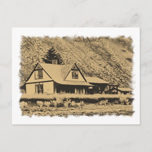 Treinstation voor wielspatten briefkaart (Voorkant)