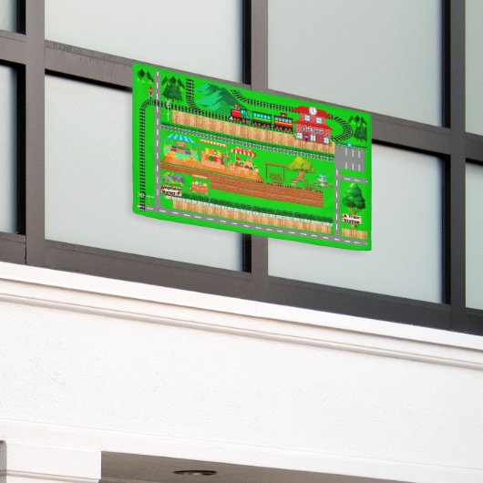 Treinstation Wegen voor Auto's 2 1/2' x 4' Spandoek (Buitenkant Gebouw)