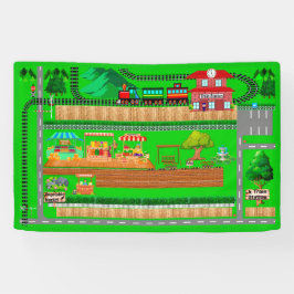 Treinstation Wegen voor Auto's 2 1/2' x 4' Spandoek