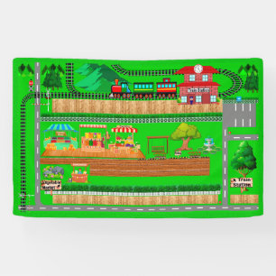Treinstation Wegen voor Auto's 2 1/2' x 4' Spandoek