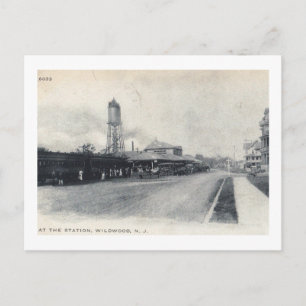 Treinstation, Wildwood, Vintage van New Jersey Briefkaart