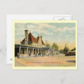 Treinstation, Zuid-Sinaasappel, Vintage van New Je Briefkaart (Voorkant / Achterkant)