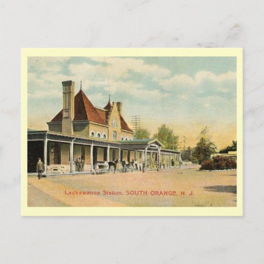Treinstation, Zuid-Sinaasappel, Vintage van New Je Briefkaart (Voorkant)