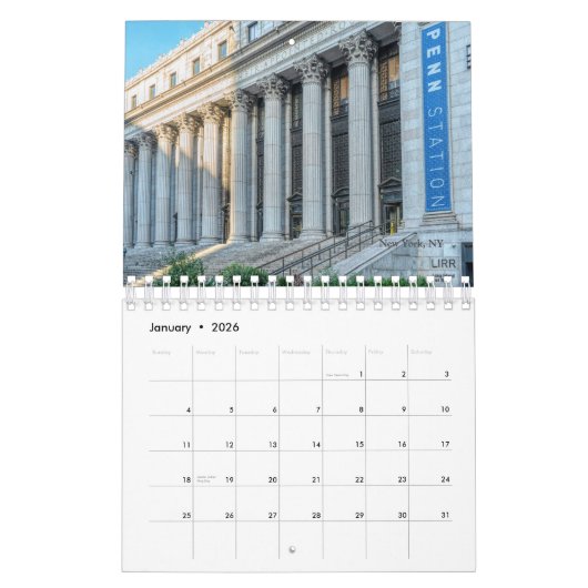 Treinstations van Amerika 2025 Kalender (Jan 2026)