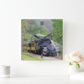 Treinstoomboardkunst voor treinlovers vierkante klok (Huis)