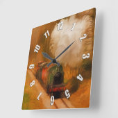 Treinstoomboardkunst voor treinlovers vierkante klok (Hoek)