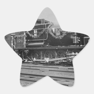 treinstoomlocomotief oude spoorlijn spoorweg ster sticker