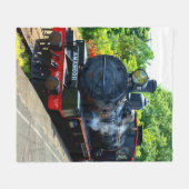 Treinstoommotor Spoorweg station Fleece Deken (Voorkant (Horizontaal))