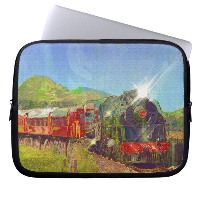 Treinstoomtrein Kiwi voor trainspotters Laptop Sleeve (Voorkant)