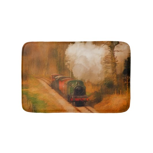 Treinstoomtrein voor trainspotters badmat (Voorkant)