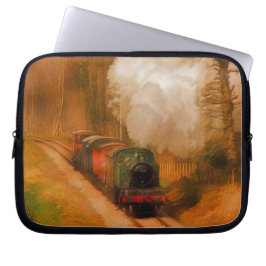 Treinstoomtrein voor trainspotters laptop sleeve
