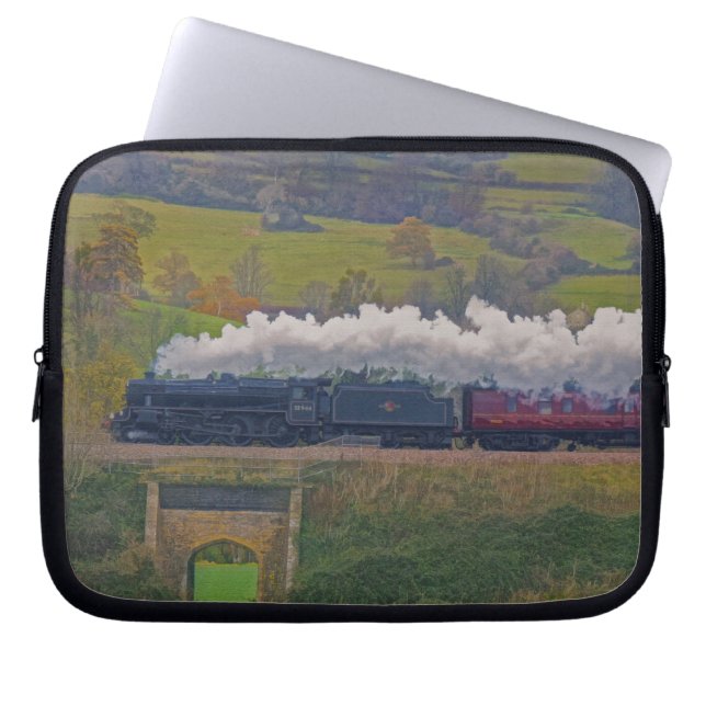 Treinstoomtrein voor trainspotters laptop sleeve (Voorkant)