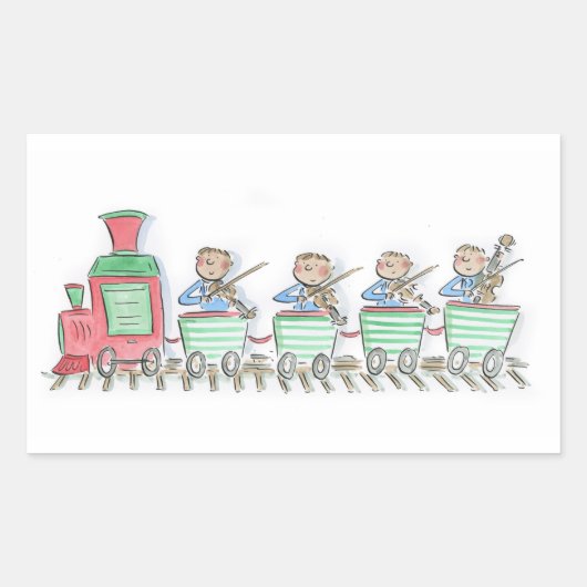 treinstrijkkwartet rechthoekige sticker (Voorkant)