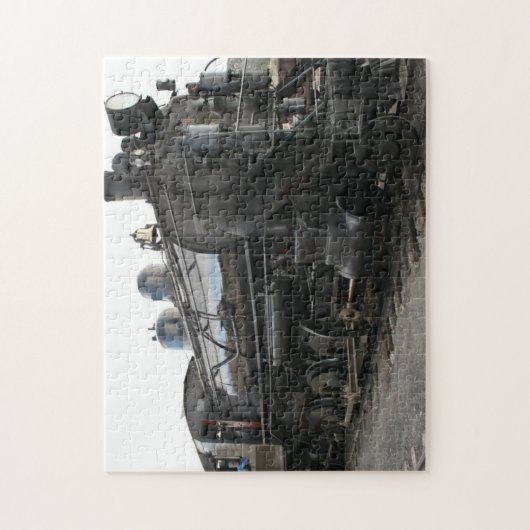  treinstuurmotor in zwart-wit legpuzzel (Verticaal)