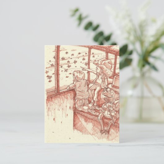 Treintrein Briefkaart (Staand voorkant)