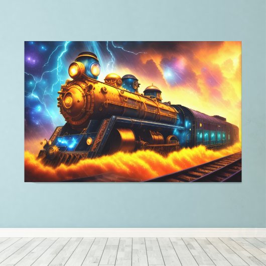 Treintrein Canvas Afdruk (Insitu (Houten vloer))