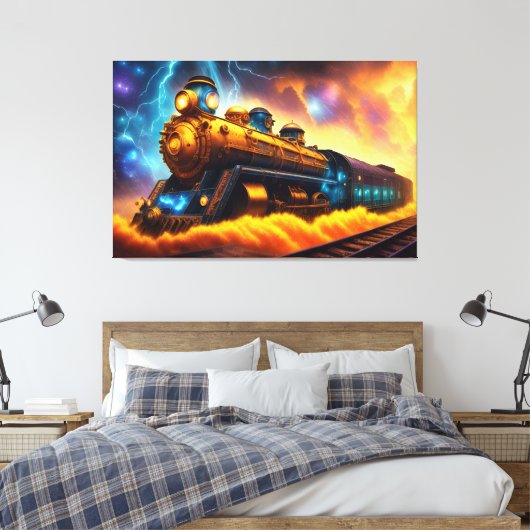 Treintrein Canvas Afdruk (Insitu (Slaapkamer))