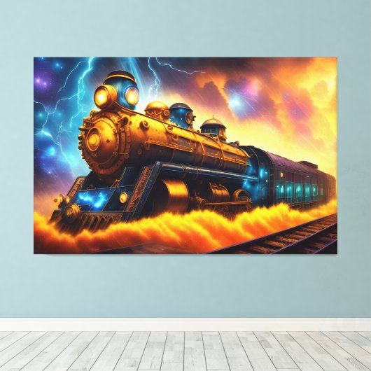 Treintrein Canvas Afdruk (Insitu (Houten vloer))