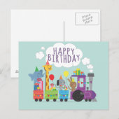 Treintrein leuke dierentuin briefkaart (Voorkant / Achterkant)