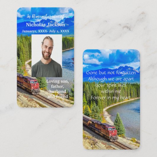 Treintrein met geheugenkaart visitekaartje (Voorkant / Achterkant)