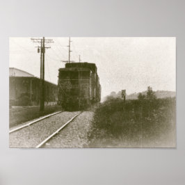 Treintrein op tractoren poster