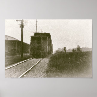 Treintrein op tractoren poster