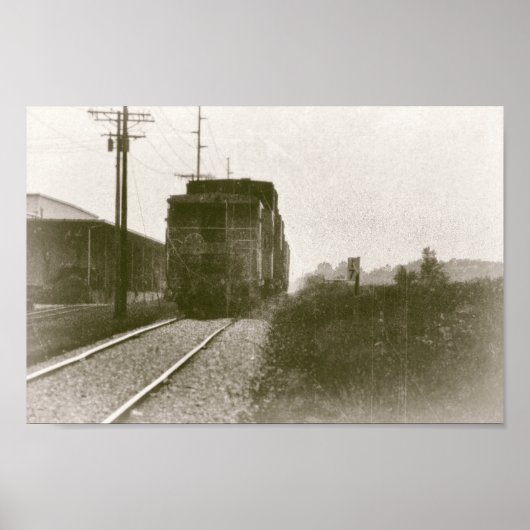 Treintrein op tractoren poster (Voorkant)