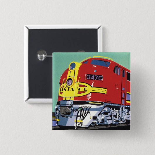 Treintrein Vierkante Button 5,1 Cm (Voorkant /achterkant)