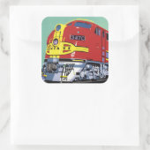 Treintrein Vierkante Sticker (Tas)