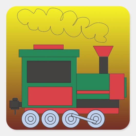 Treintrein Vierkante Sticker (Voorkant)