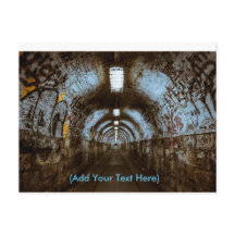 Treintunnel met graffiti-Briefkaart