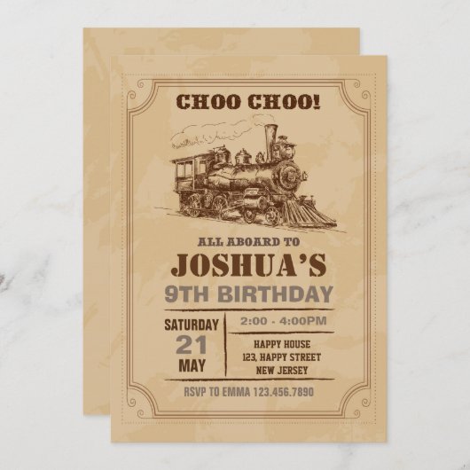 treinuitnodiging kaart (Voorkant / Achterkant)